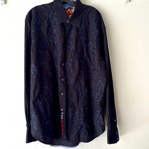 Black Robert Graham men dress shirt
